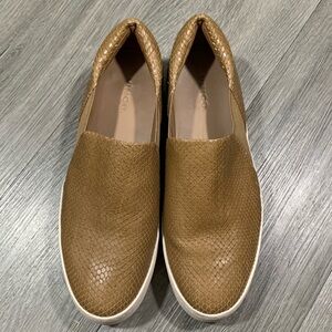 Vince Women’s Warren Snake-Embossed Brown Platform Sneakers size 8.5